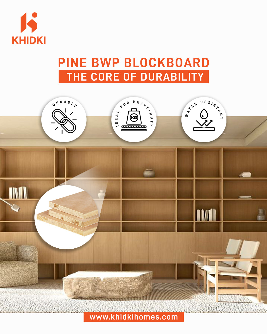 KHIDKI Gold - Fresh Pine BWP Block Board