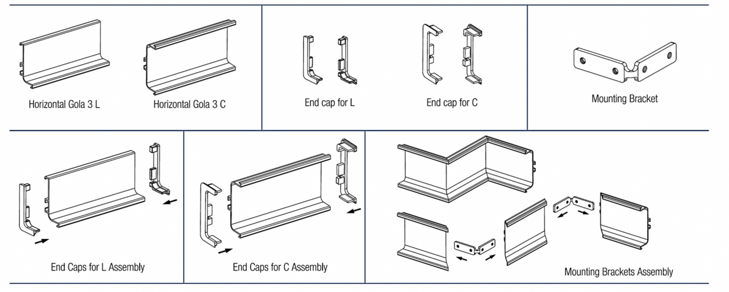 Ebco L Gola - End Cap (Set of 2 Pcs)