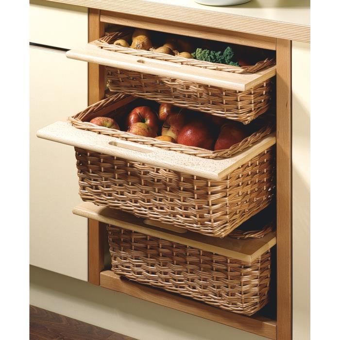 Hettich Wooden Wicker Baskets with Beech Runner (Economical)