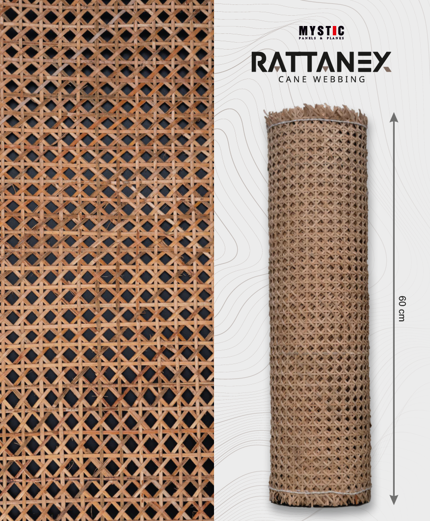 Rattanex Cane Webbing - Diamond Natural Brown