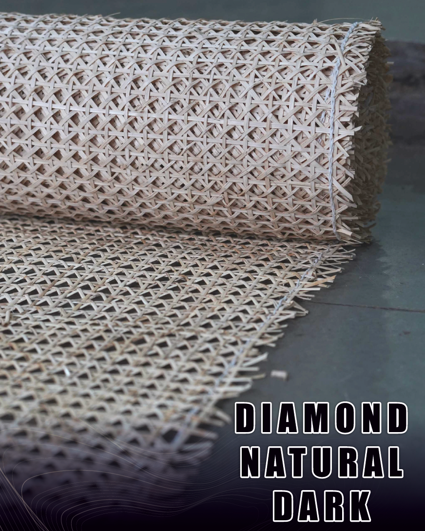 Rattanex Cane Webbing - Diamond Natural Dark