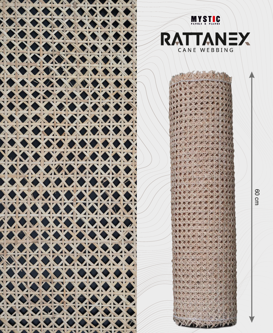 Rattanex Cane Webbing - Diamond Natural Dark