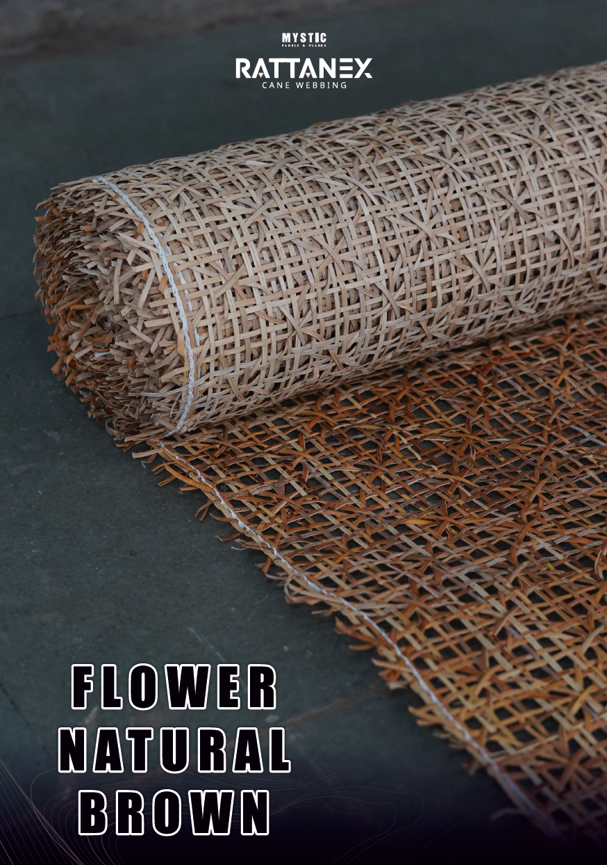 Rattanex Cane Webbing - Flower Natural Brown