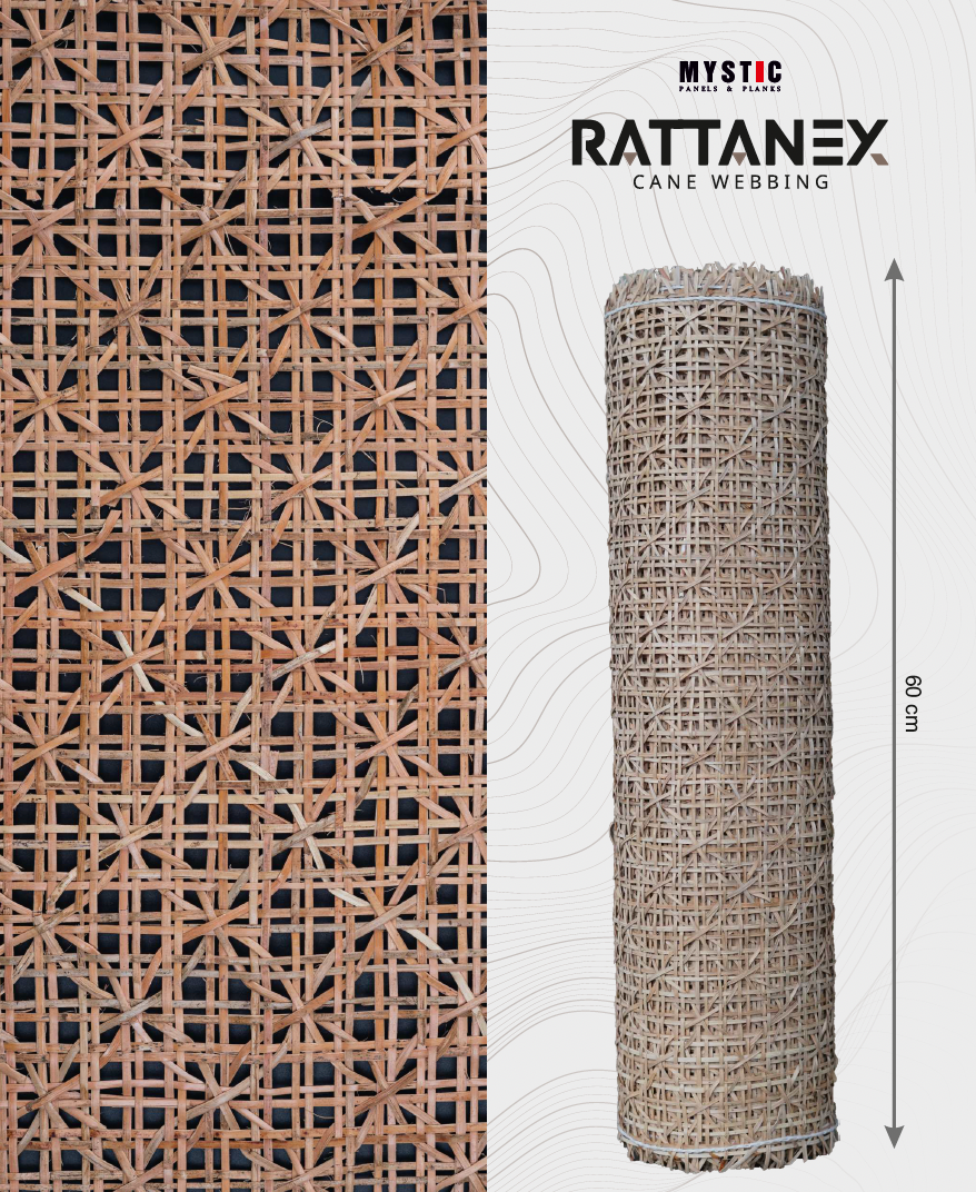 Rattanex Cane Webbing - Flower Natural Brown