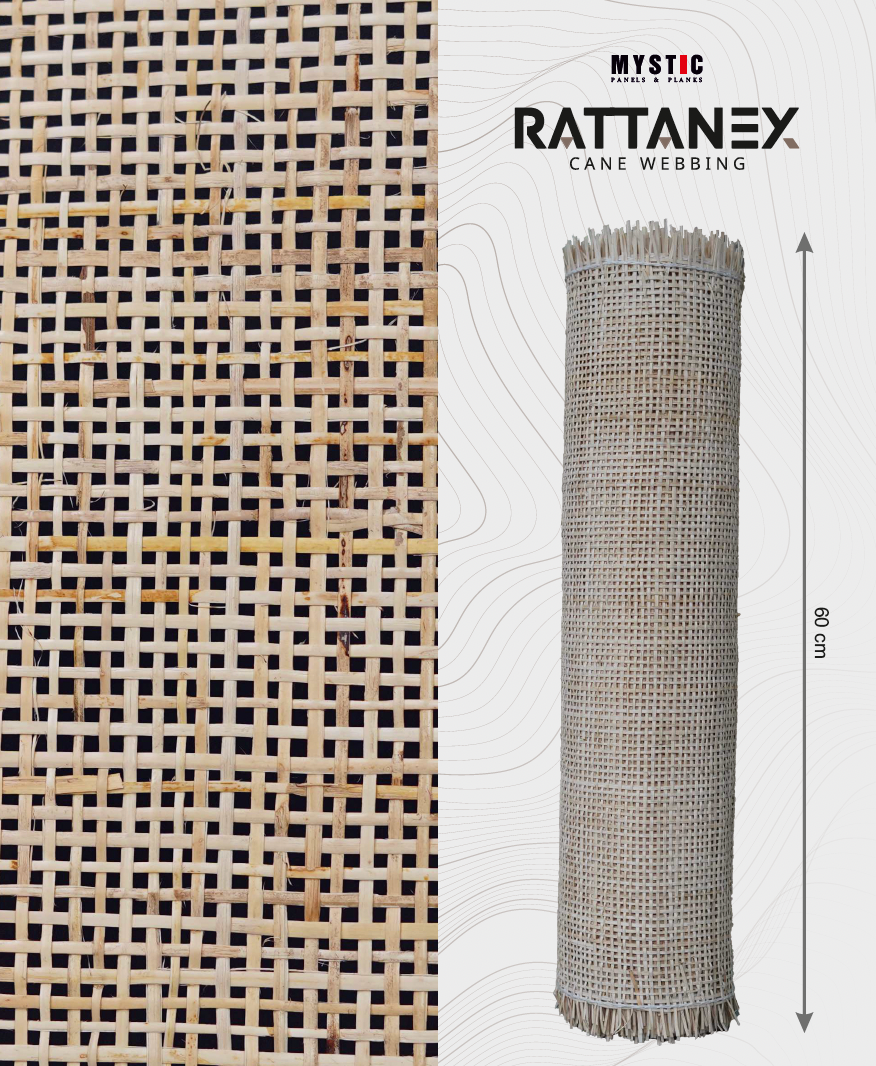 Rattanex Cane Webbing - Square Natural Dark