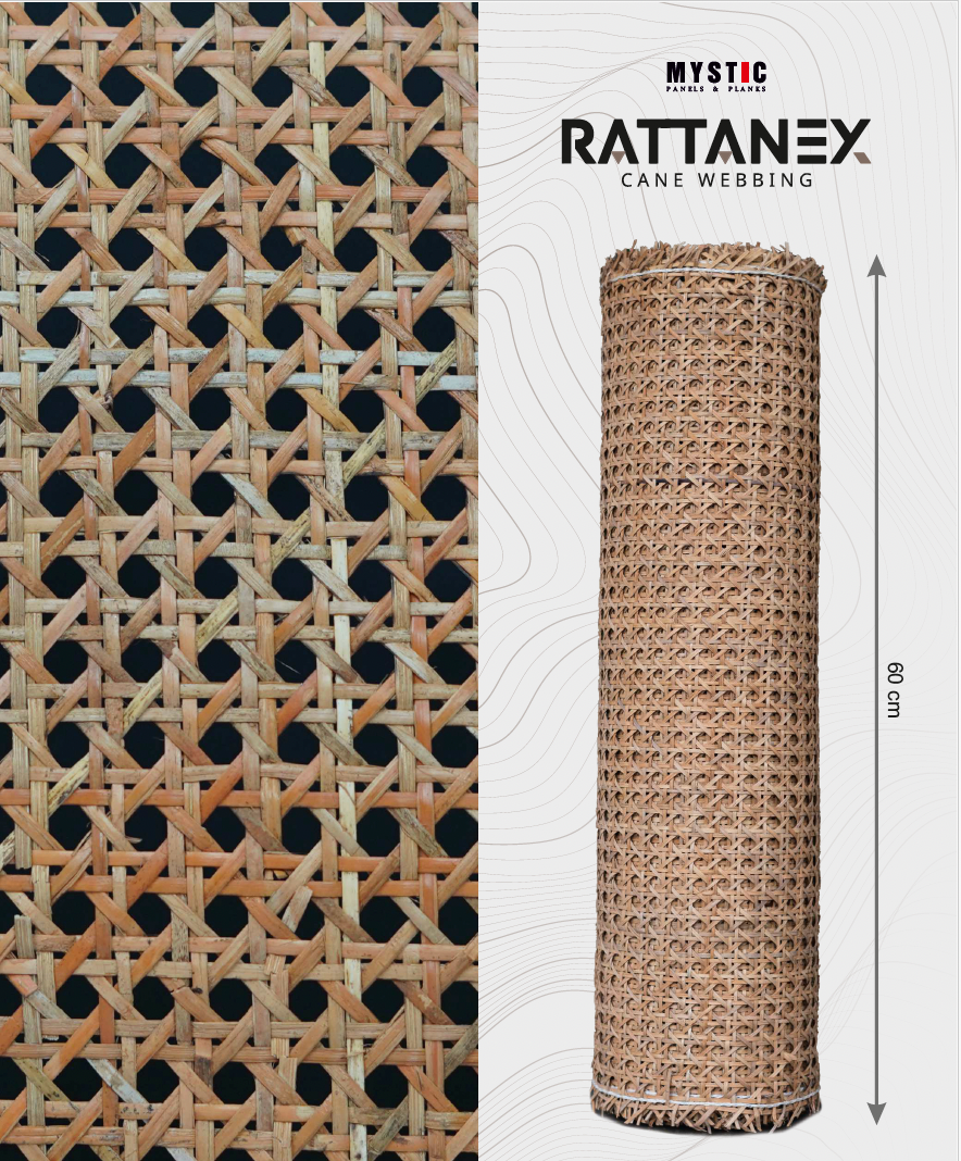 Rattanex Cane Webbing - Star Natural Brown