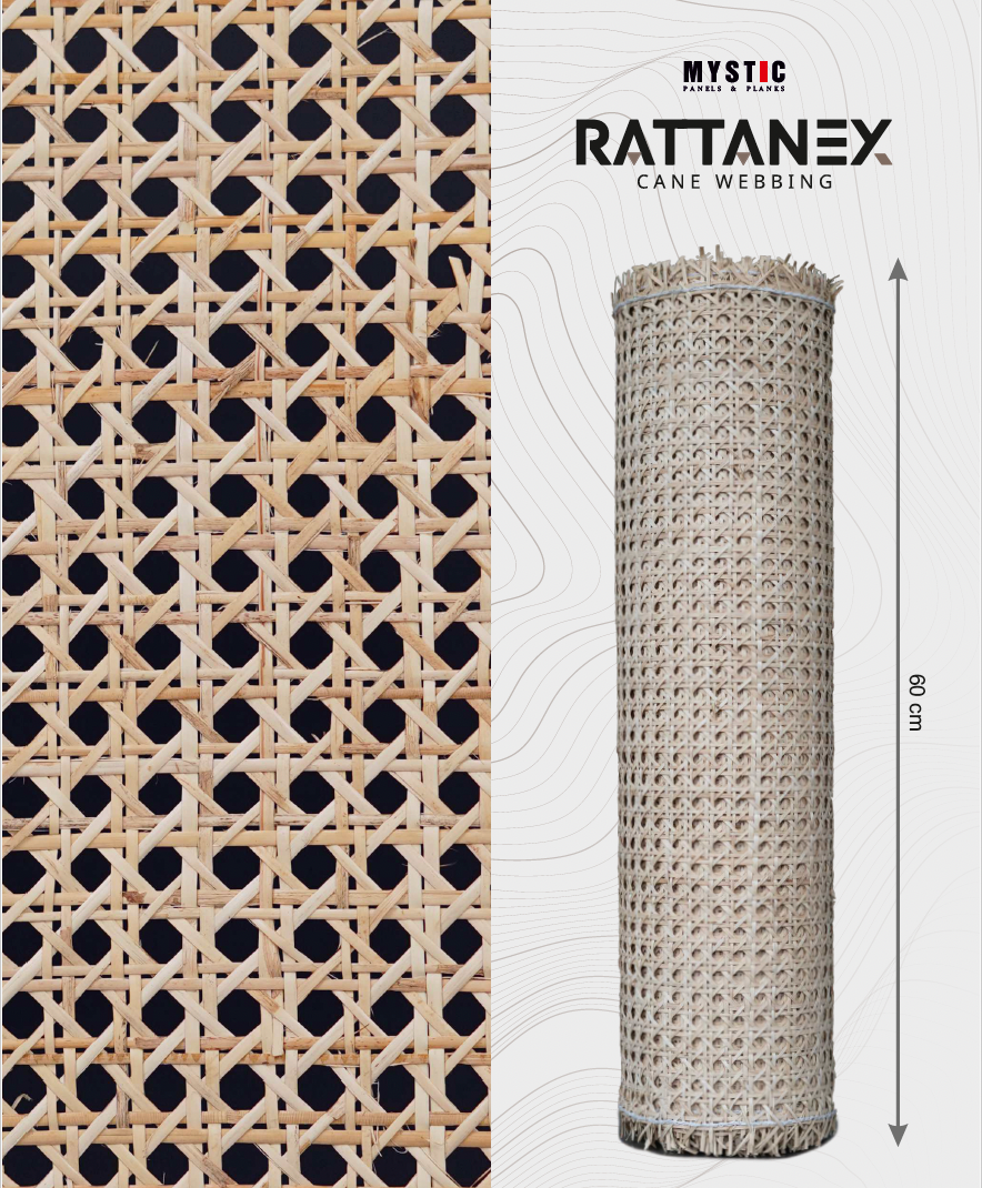 Rattanex Cane Webbing - Star Natural Dark