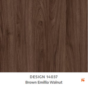 Merino Laminate - 14037 - Brown Emilia Walnut - 1mm 8ft x 4ft