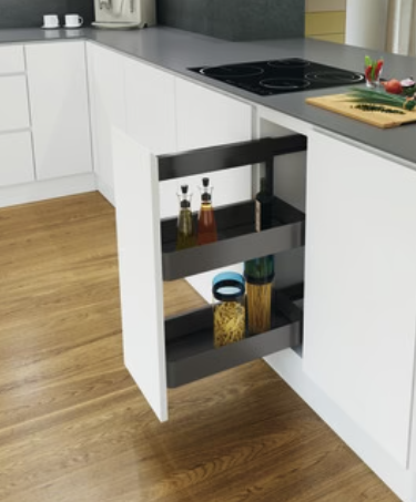 Hafele Matrixbox Premium + Narrow Pullout, Anthracite, 40Kg, 500mm