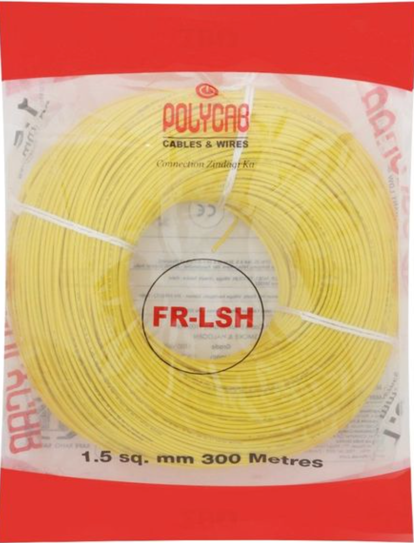 Polycab FRLS-H PVC Insulated Wire, 1.5 Sq mm, 300 mtr Roll