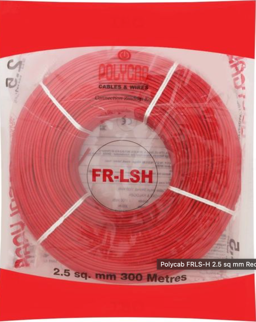 Polycab FRLS-H PVC Insulated Wire, 2.5 Sq mm, 300 mtr Roll