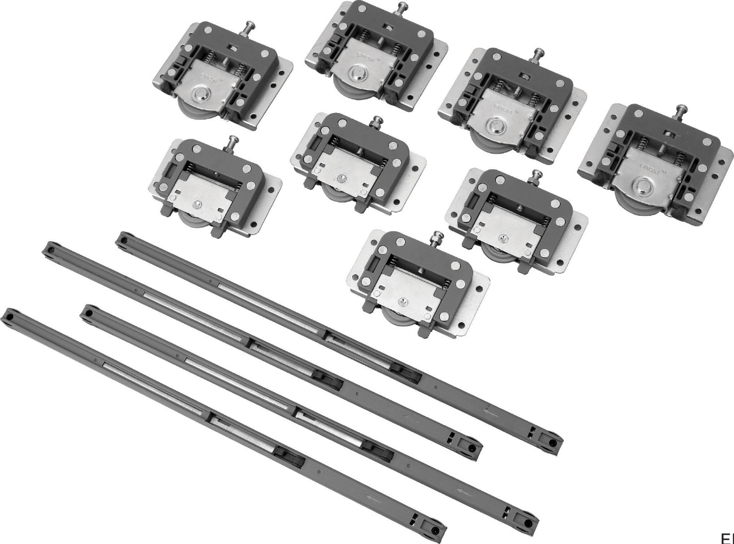 Kyzen 2 Door Sliding Channel 8 feet + Kit Soft Close - Full Set