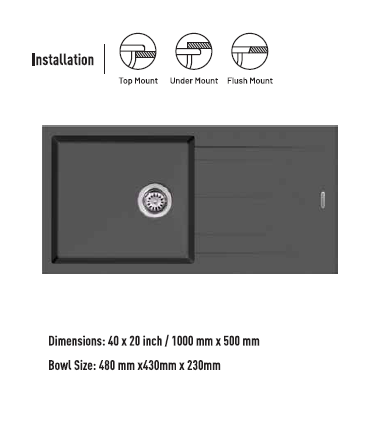 Franke Eurodomo Quartz Kitchen Sink -611-40x20