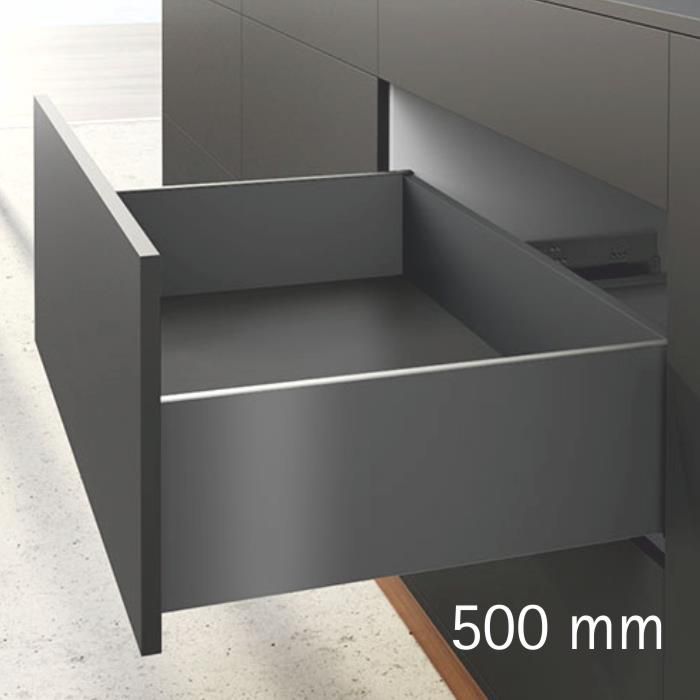 Hettich AvanTech (Slim Tandem) - 500 mm, H187 mm, Anthracite – KYZO