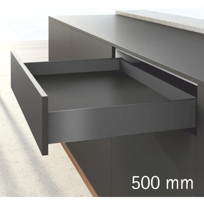 Hettich AvanTech (Slim Tandem) - 500 mm, H101 mm, Anthracite