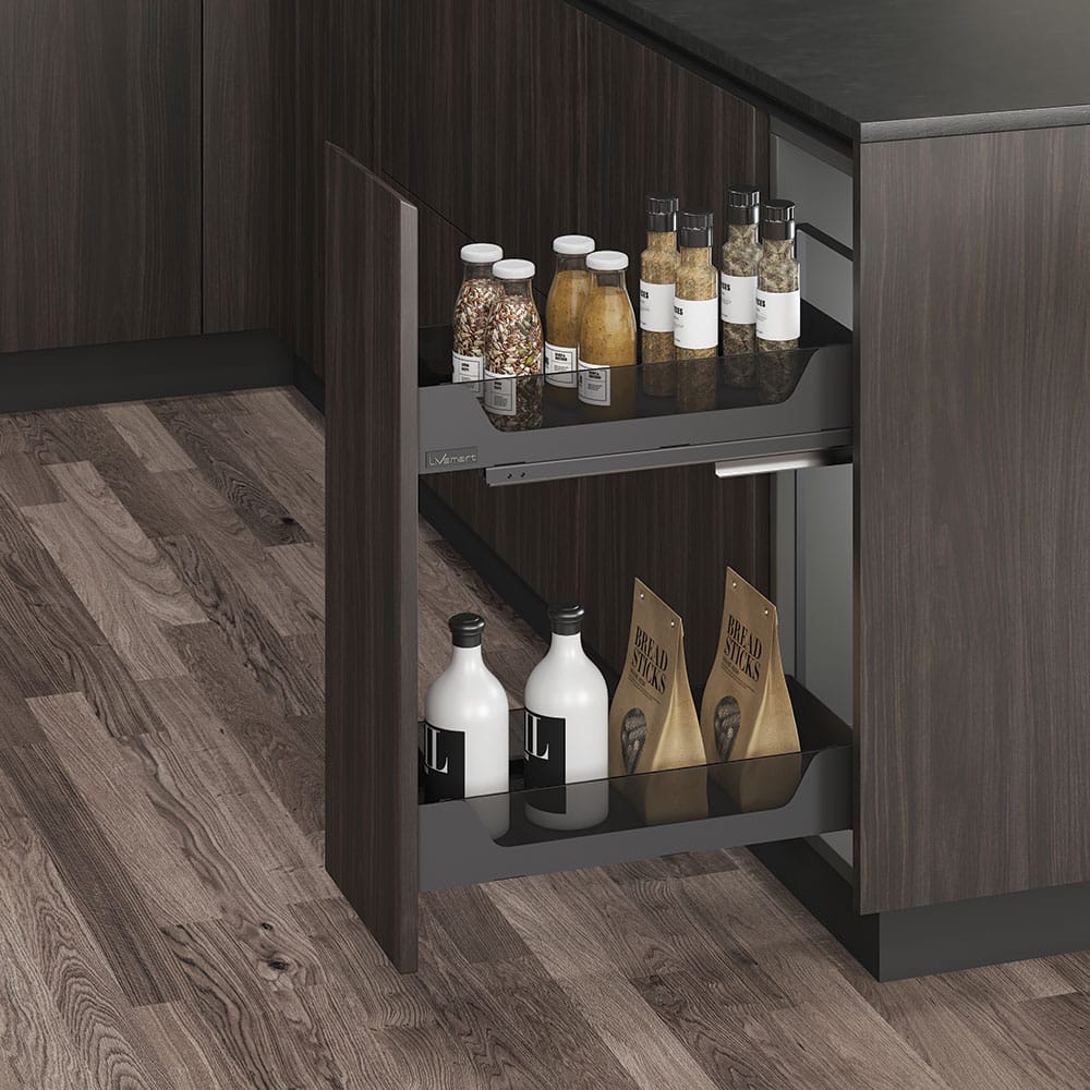 Ebco Bottle Pullout 2 - Soft Close - Glass