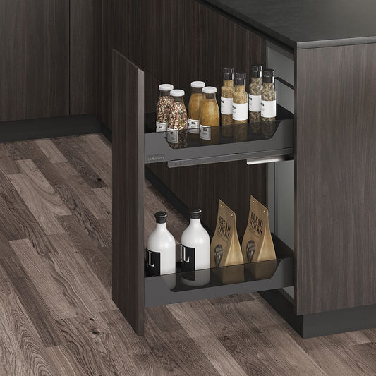 Ebco Bottle Pullout 2 - Soft Close - Glass