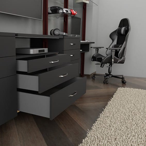 Ebco Tandem - Pro Motion Drawer System - S3 Series - 50 Kg - Anthracite Slim Tandem