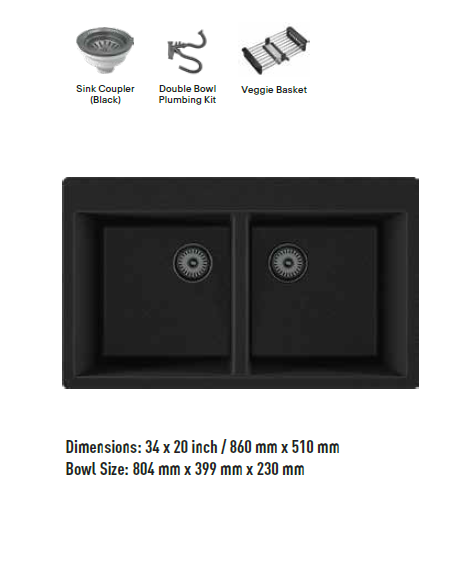 Franke Eurodomo Italica Quartz Kitchen Sink- 34x20