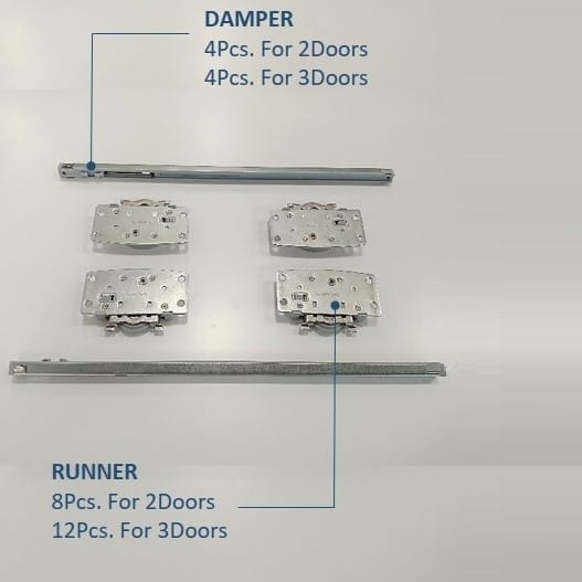 Ebco Hi Slide 50 (HS50) Reversible - Soft Close Sliding Channel