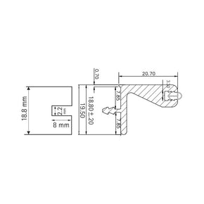 Hettich Edge Profile for Wall cabinet 3 MTR for 18.8mm