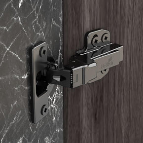 Hettich Onsys Magma Black Hinge - Opening angle 105������ (Silent) with 4 Hole Mounting Plate