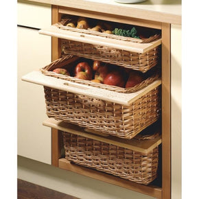 Hettich Wooden Wicker Baskets with Beech Runner (Economical)