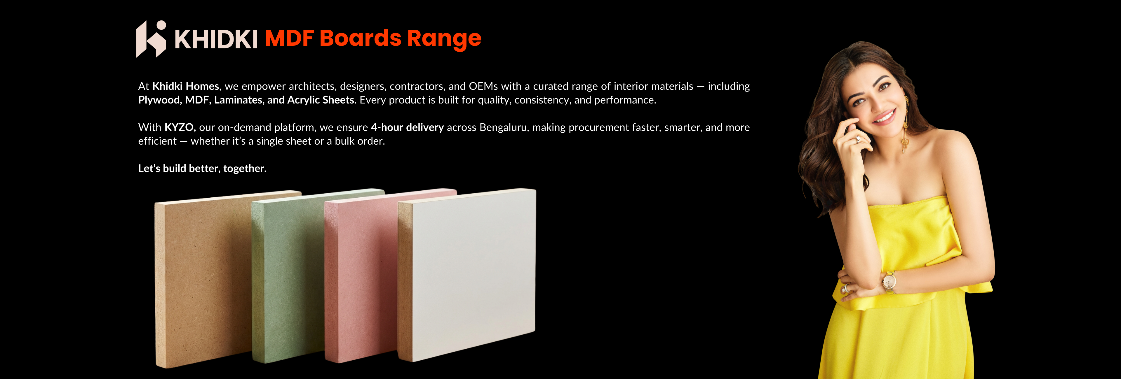 MDF boards from Khidki, Action Tesa, Greenpanel and other leading brands available on Kyzo with fast delivery across Bangalore and Hyderabad
