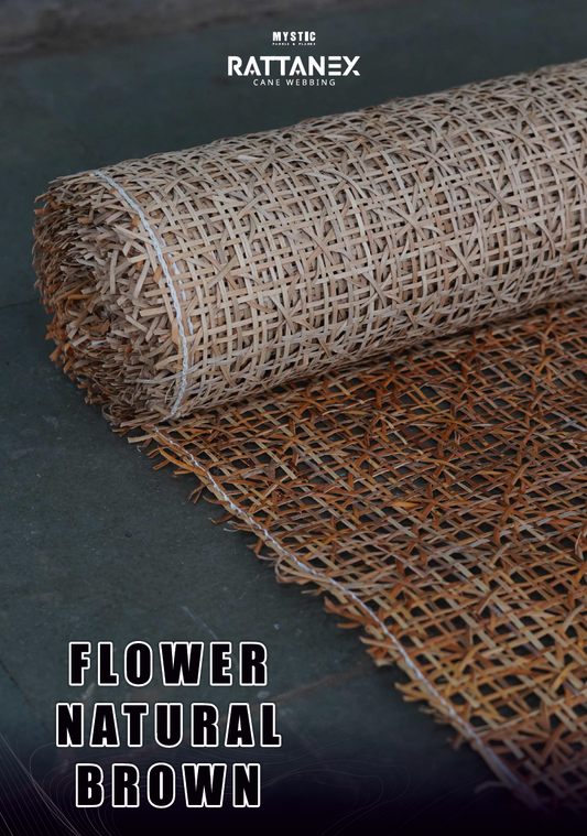 Rattanex Cane Webbing - Flower Natural Brown