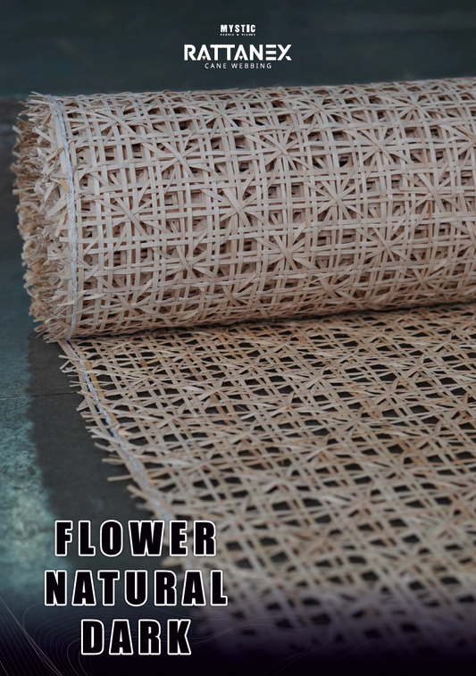 Rattanex Cane Webbing - Flower Natural Dark
