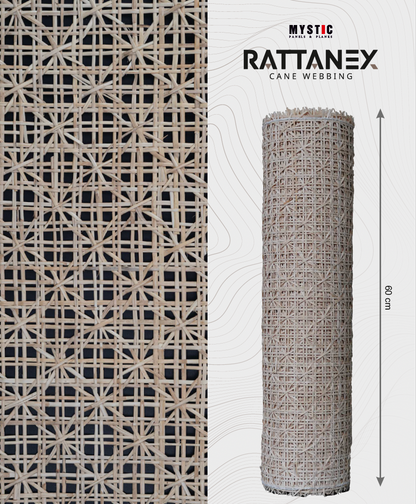 Rattanex Cane Webbing - Flower Natural Dark