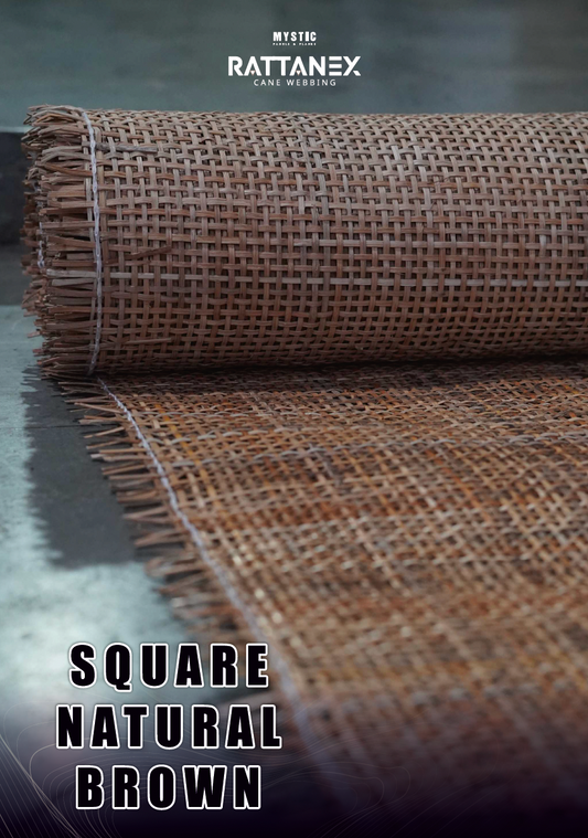 Rattanex Cane Webbing - Square Natural Brown