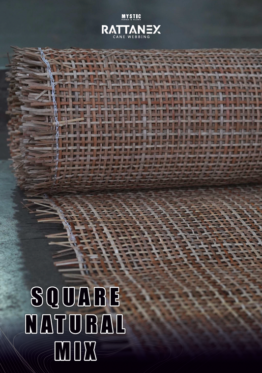 Rattanex Cane Webbing - Square Natural Mix