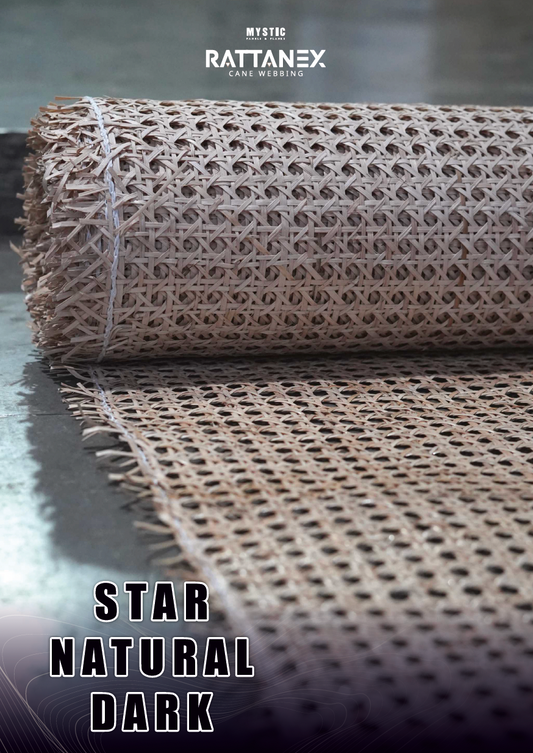Rattanex Cane Webbing - Star Natural Dark