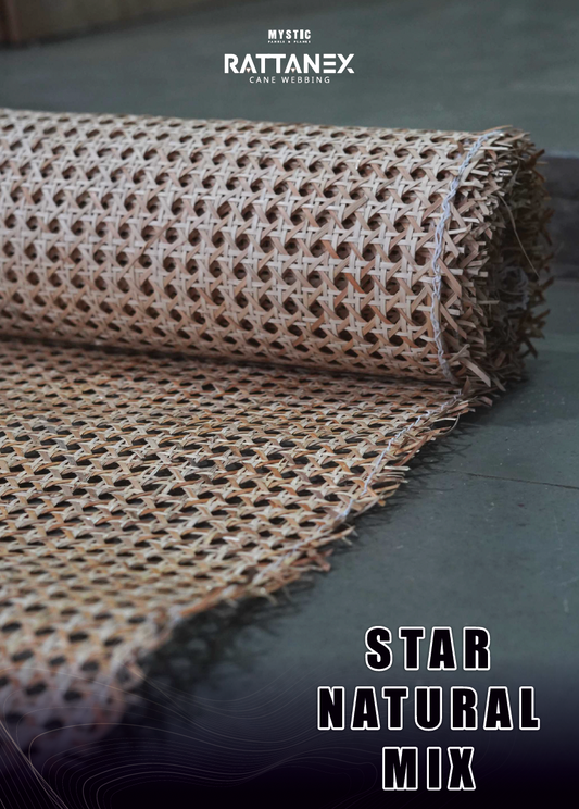 Rattanex Cane Webbing - Star Natural Mix