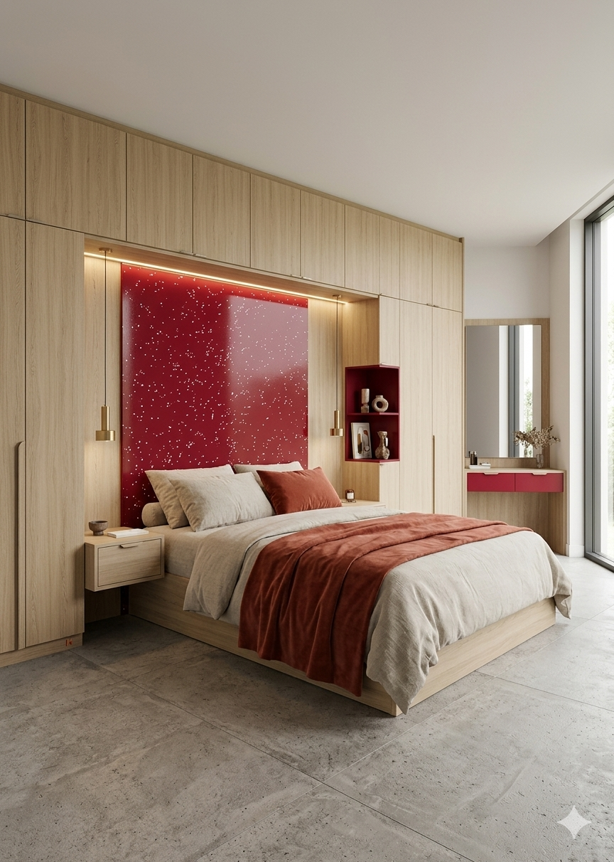 Saket 0.8mm Laminates - 757 - Dark Red Sparkle