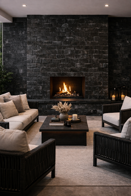 Saket 0.8mm Laminates - 808 - 3D Brick- Black