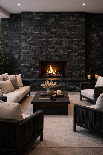 Saket 0.8mm Laminates - 808 - 3D Brick- Black