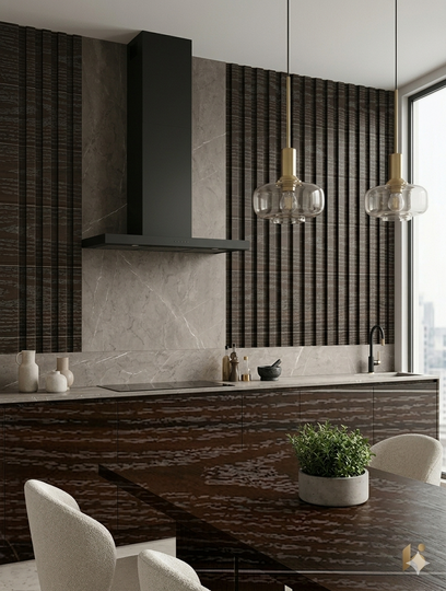 Saket 0.8mm Laminates - 917 - Deco Walnut