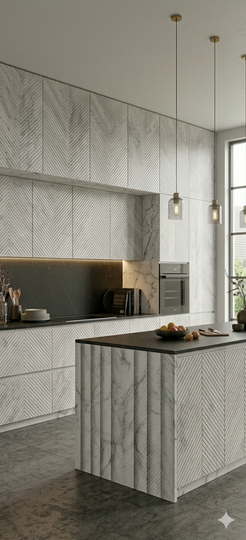 Saket 0.8mm Laminates - 922 - Fluted Marble