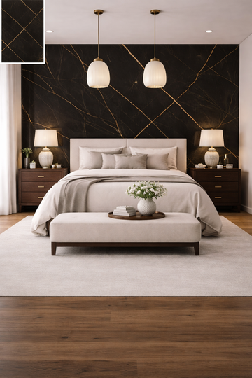 Saket Laminate - 589 - Barmer Dark Marble - 1mm 8ft x 4ft