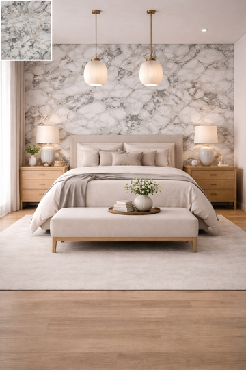 Saket Laminate - 591 - White Onyx Marble - 1mm 8ft x 4ft