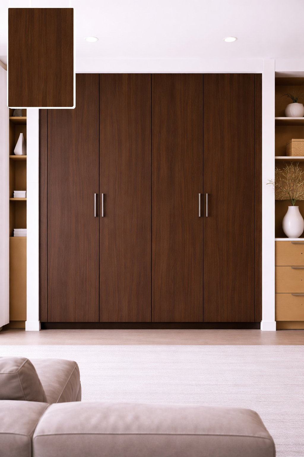 Saket Laminate - 605 - Olmo Walnut Dark - 1mm 8ft x 4ft