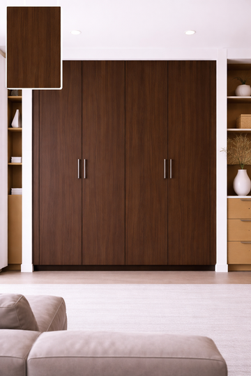 Saket Laminate - 605 - Olmo Walnut Dark - 1mm 8ft x 4ft