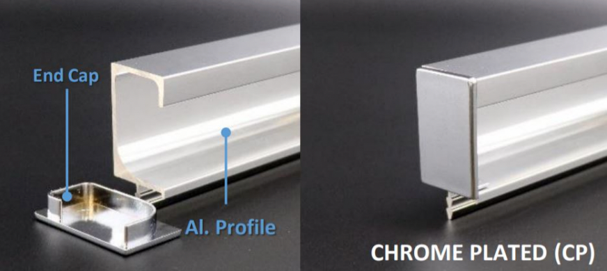 Ebco End Cap for G Profile - Aluminium SH1935 (Set of 2 pcs)