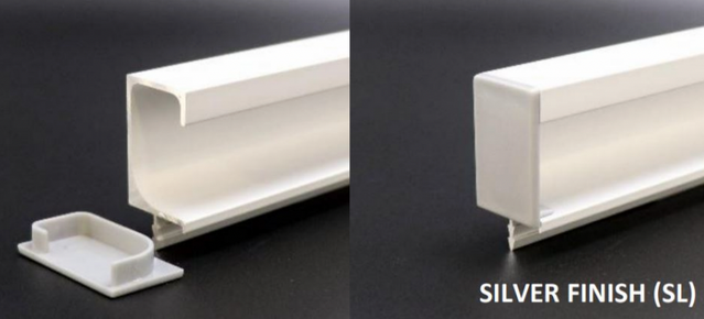 Ebco End Cap for G Profile - Aluminium SH1935 (Set of 2 pcs)