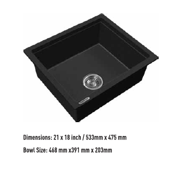 Franke Eurodomo Quartz Kitchen Sink- 21x18