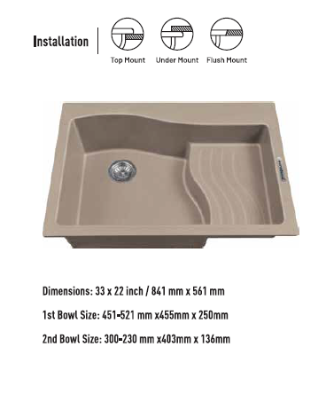 Franke Eurodomo Quartz Kitchen Sink- 33 x 22